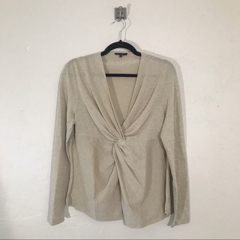 Lafayette 148 Gold Twist Front Sweater Size XL